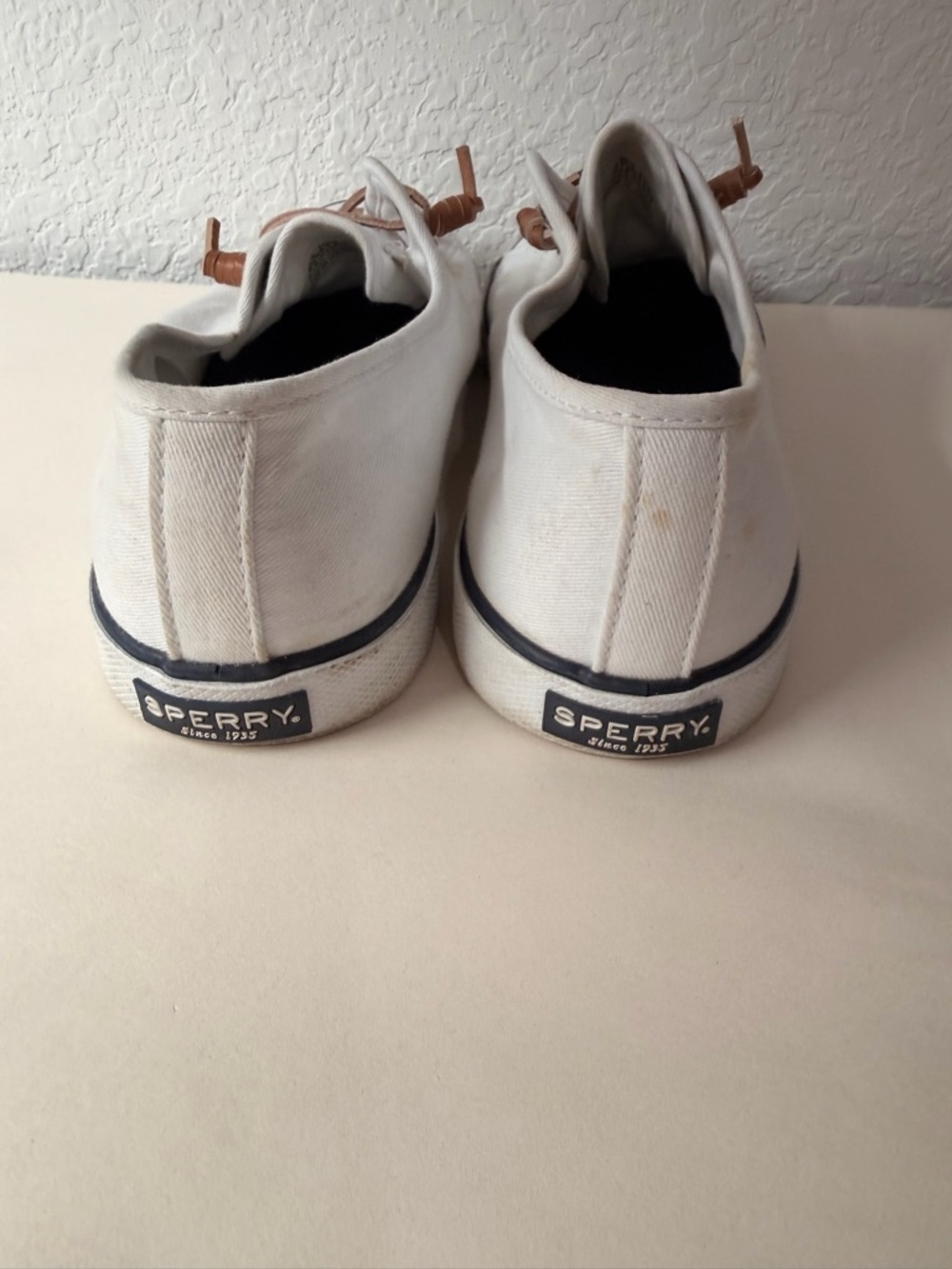 Sperry Pier View White Canvas Sneakers | Memory Foam Comfort Casual Shoes - Picture 5 of 7
